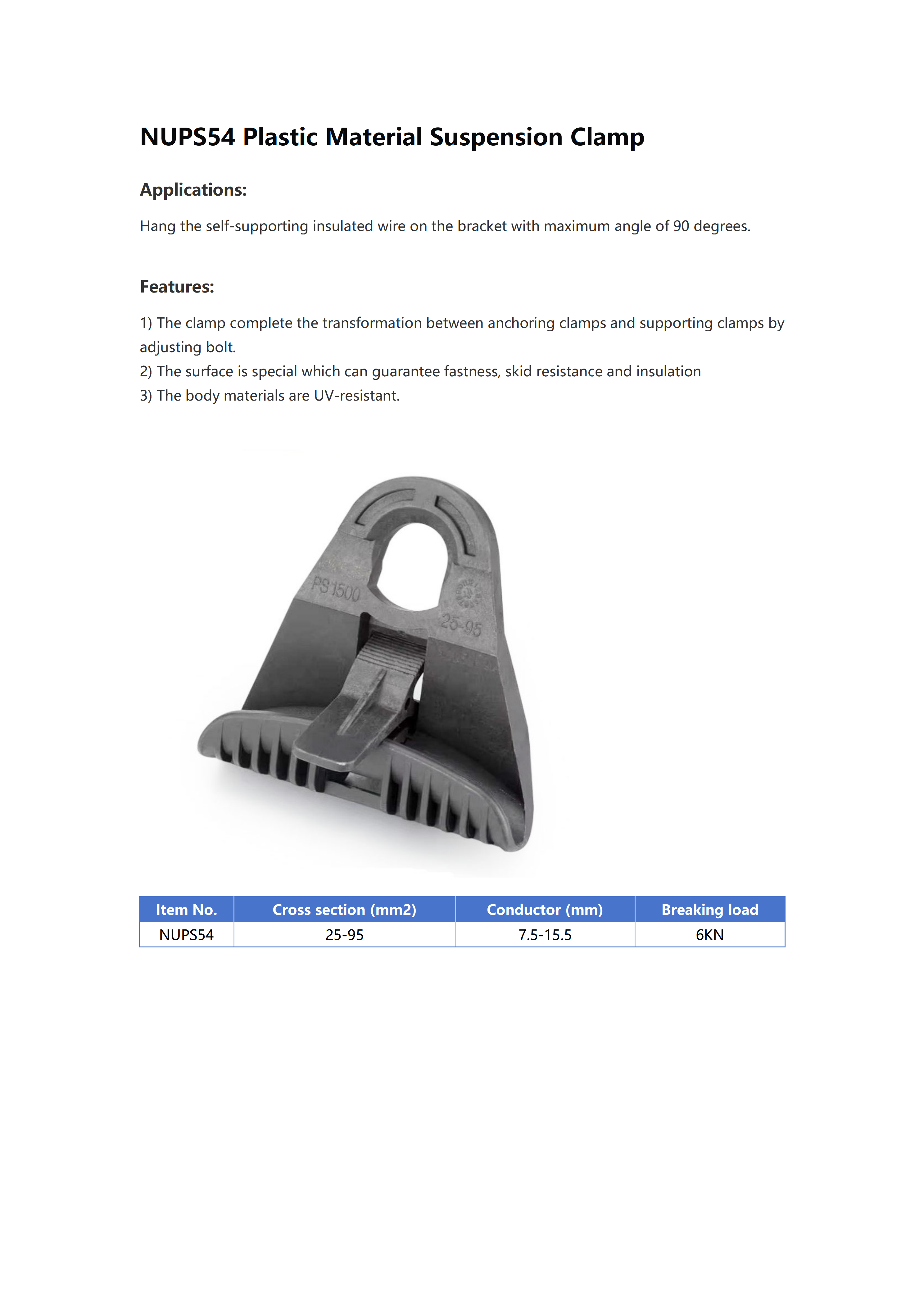 NUPS54 Suspension Clamp detail 1
